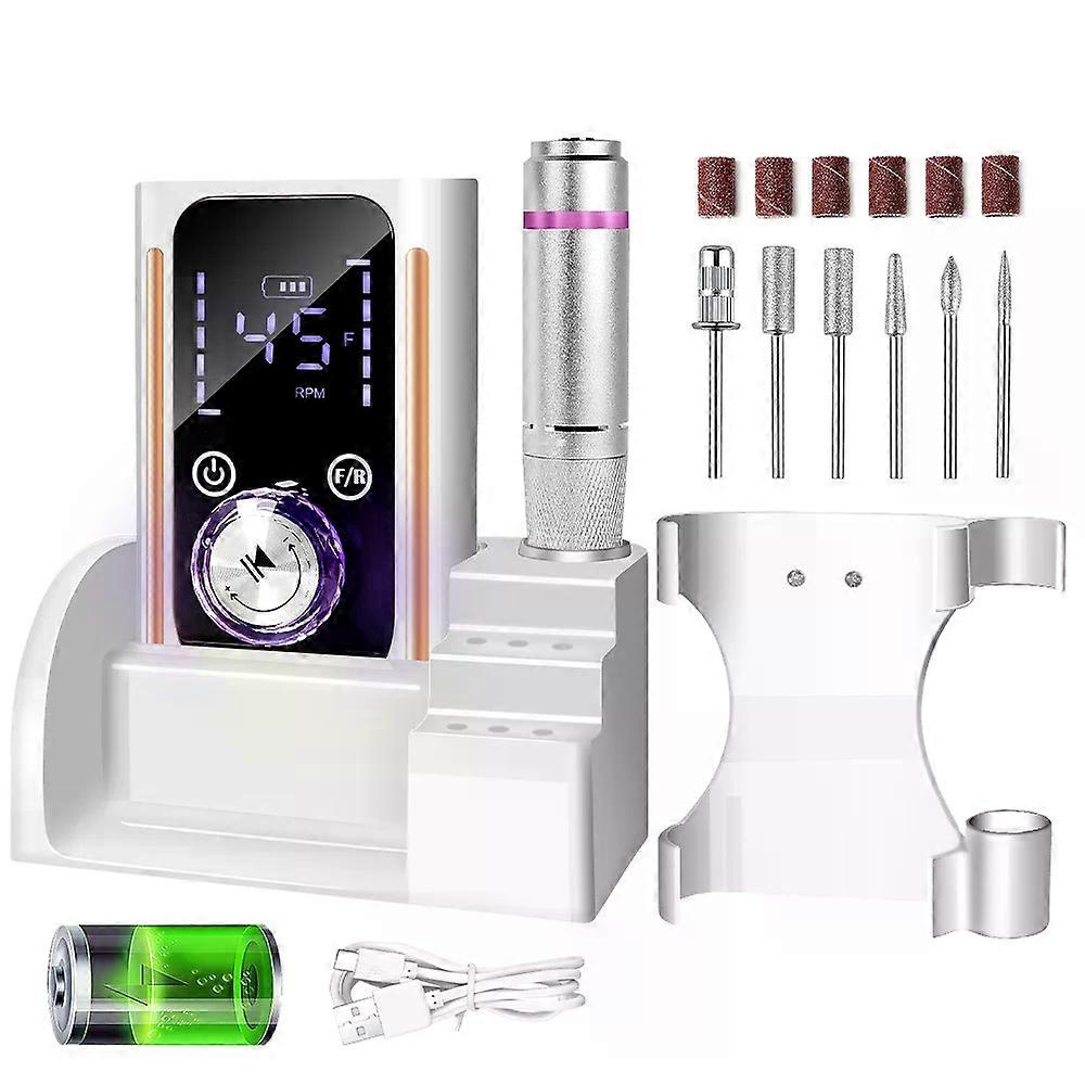 Perceuse �� ongles professionnelle sans fil 45000 tr/min, lime �� ongles ��lectrique Rechargeable, lime ��lectronique pour enlever le polissage 