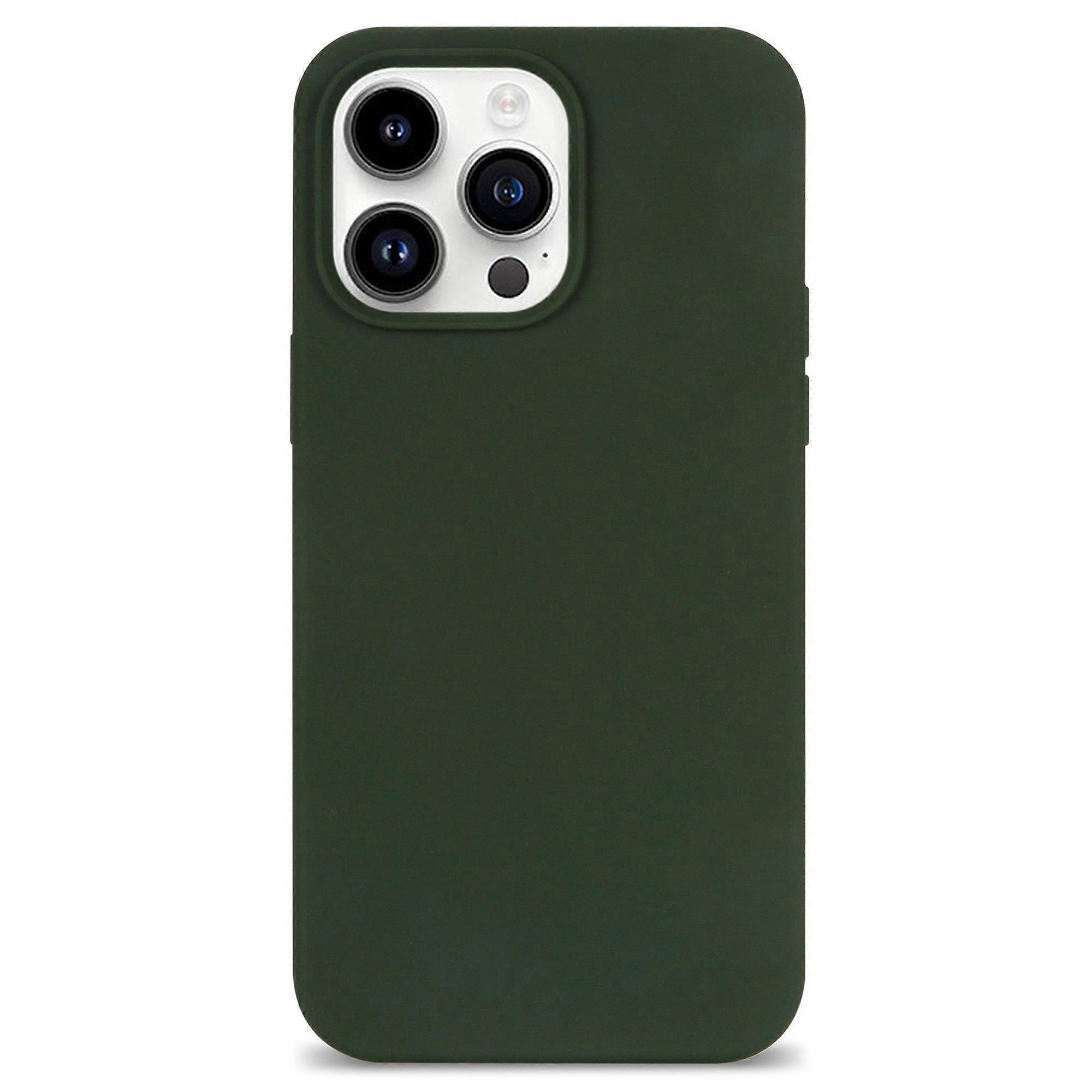 For iPhone 14 Pro Max Solid Silicone Shock-Absorb Case Soft Anti-Scratch Fiber Lining Cushion Shell 