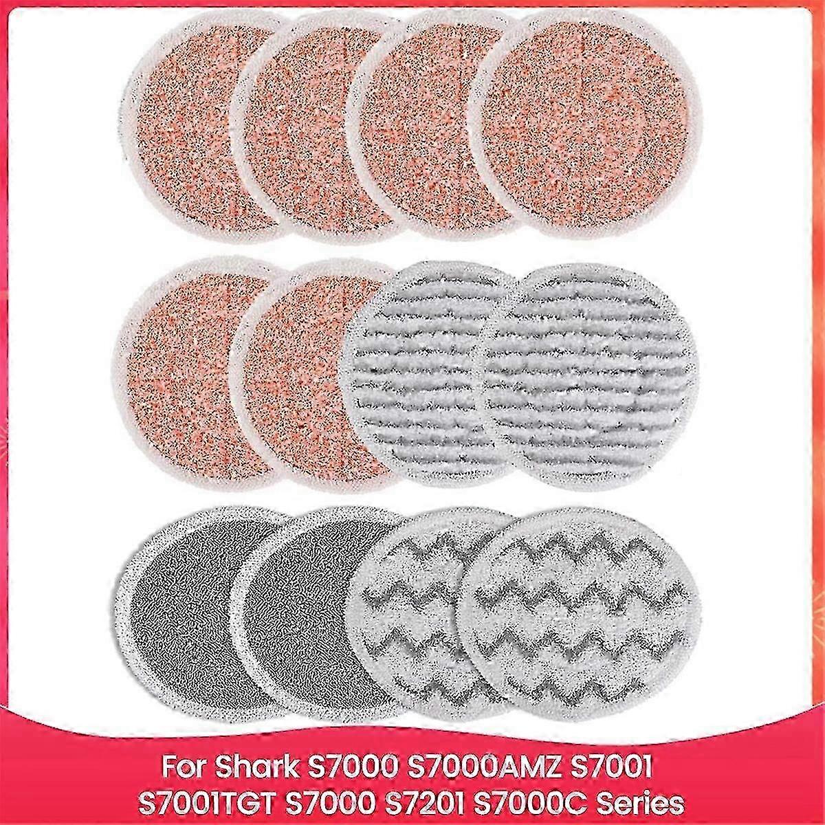 2025 Replacement Pads for Shark S7000 Steam Mop - 12 Pack