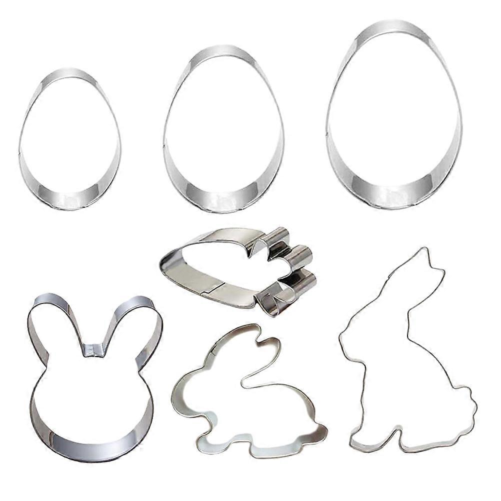 Stainless Steel Biscuit Moulds Rabbit Shape Diy Design Baking Tools 7Pcs