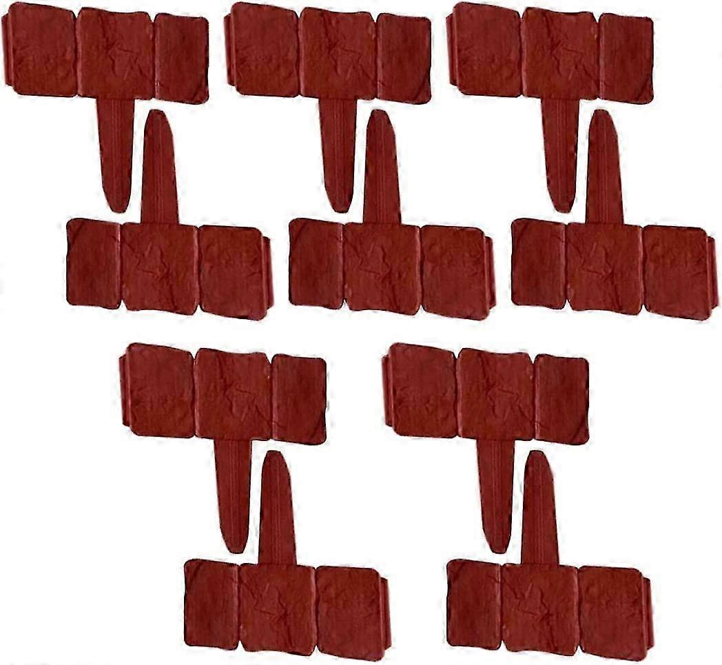 2025 Stone Effect Lawn Edging Plastic Garden Palisade.10pcs Brown