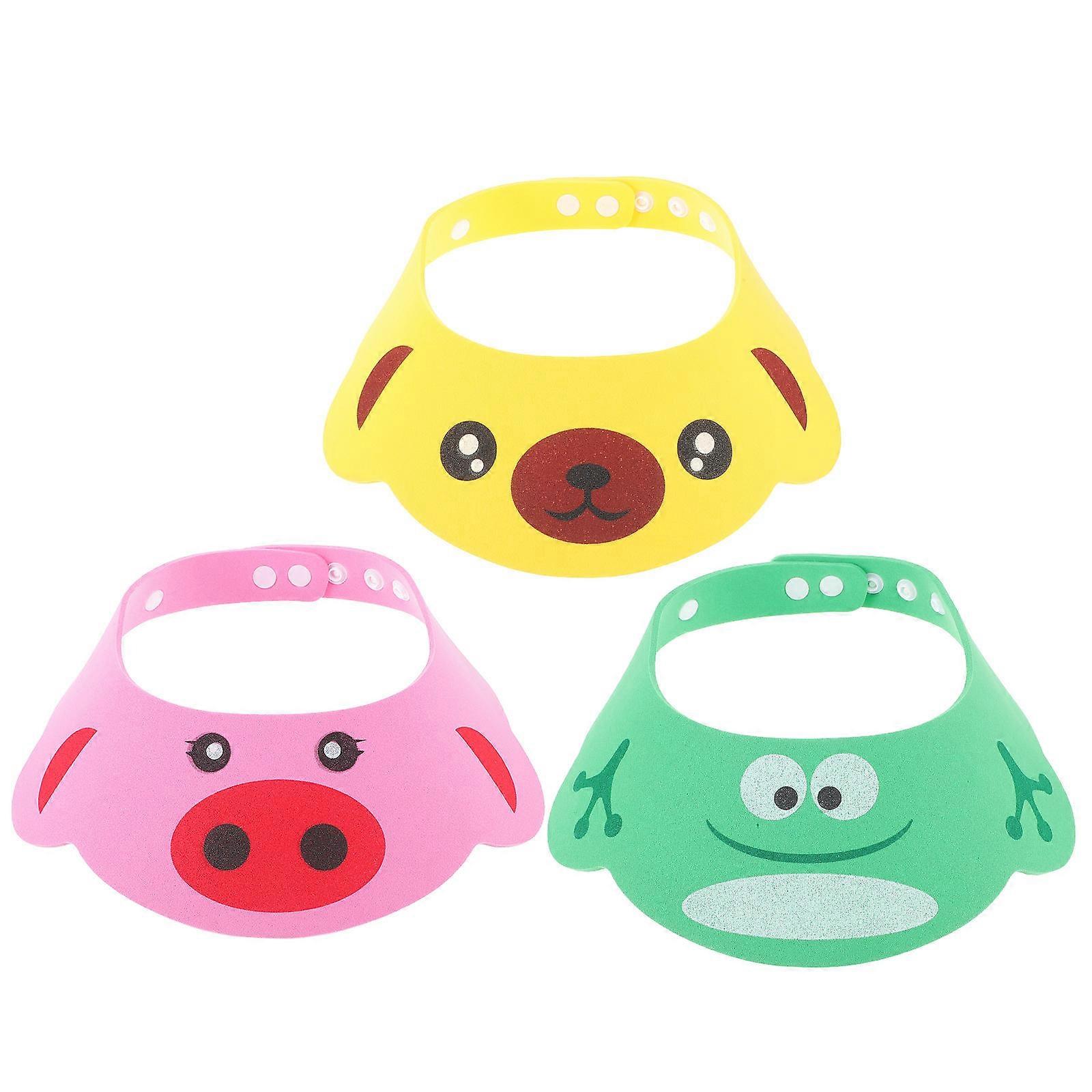 Bath Visor for Toddlers Baby Bath Hat 3Pcs Eva Soft Adjustable Cap