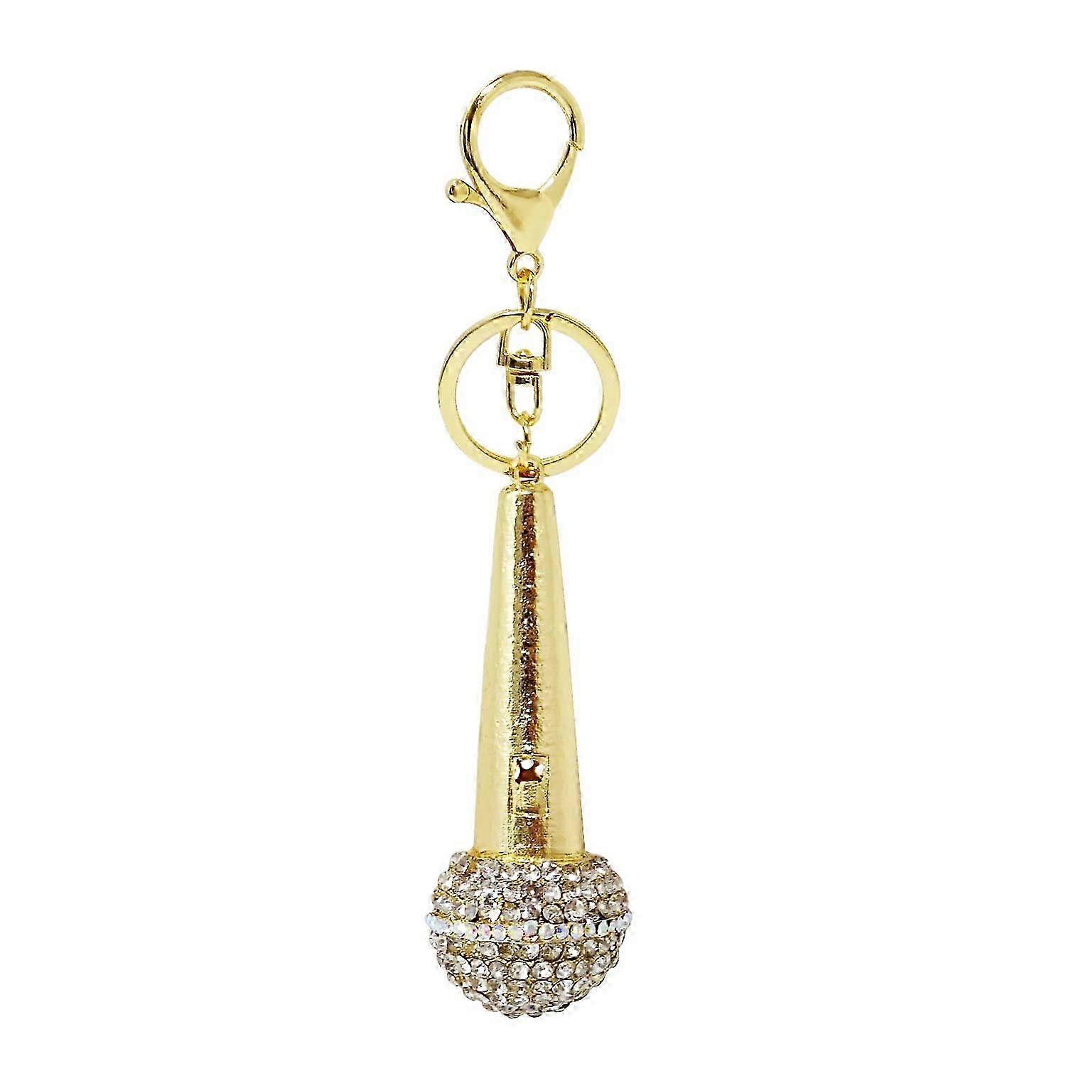 Rhinestone microphone keychain 26-27s