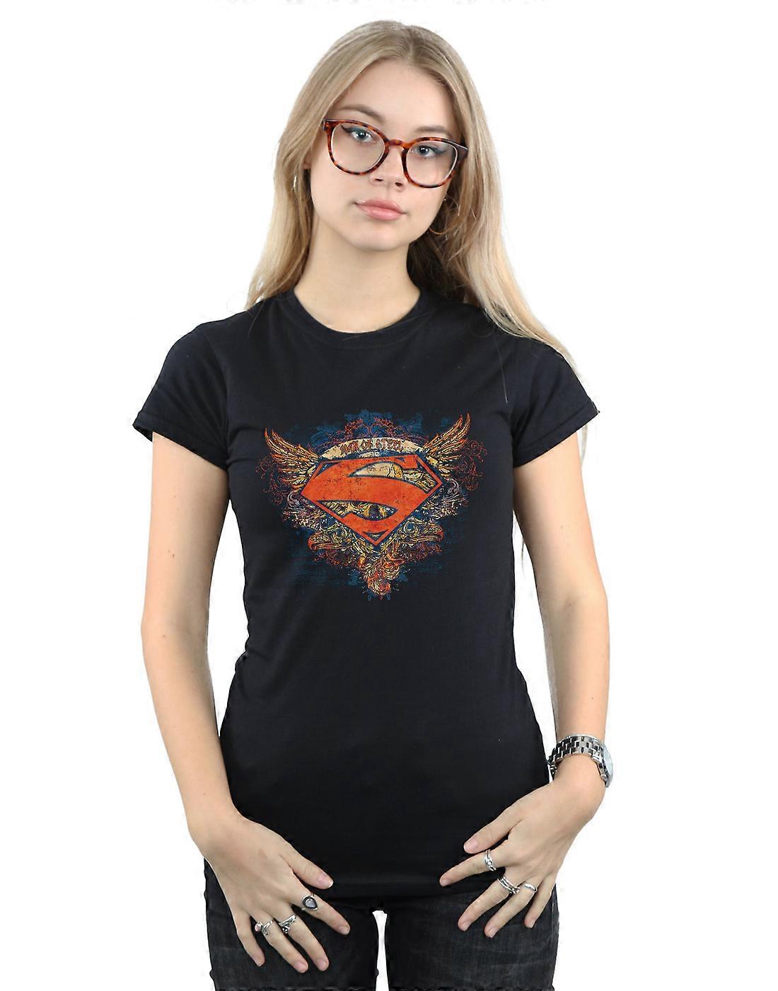 DC Comics Women's Superman Wings Shield T-Shirt