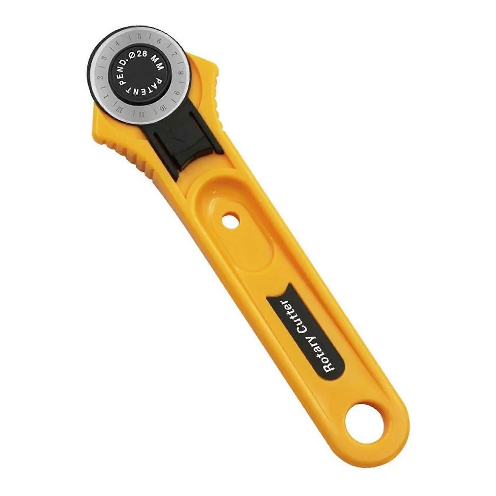 28mm Rotary Cutter with Scale for Precise Fabric Cutting and Leather Craft, Replaceable SK2 Blade