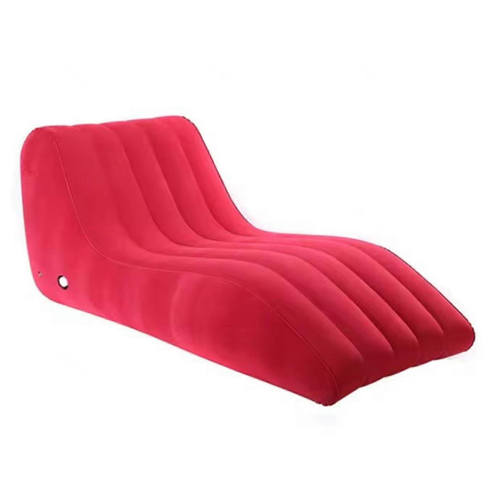 Inflatable Sofa Waterproof Foldable Outdoor Air Couch for Camping PVC Flocking Style3