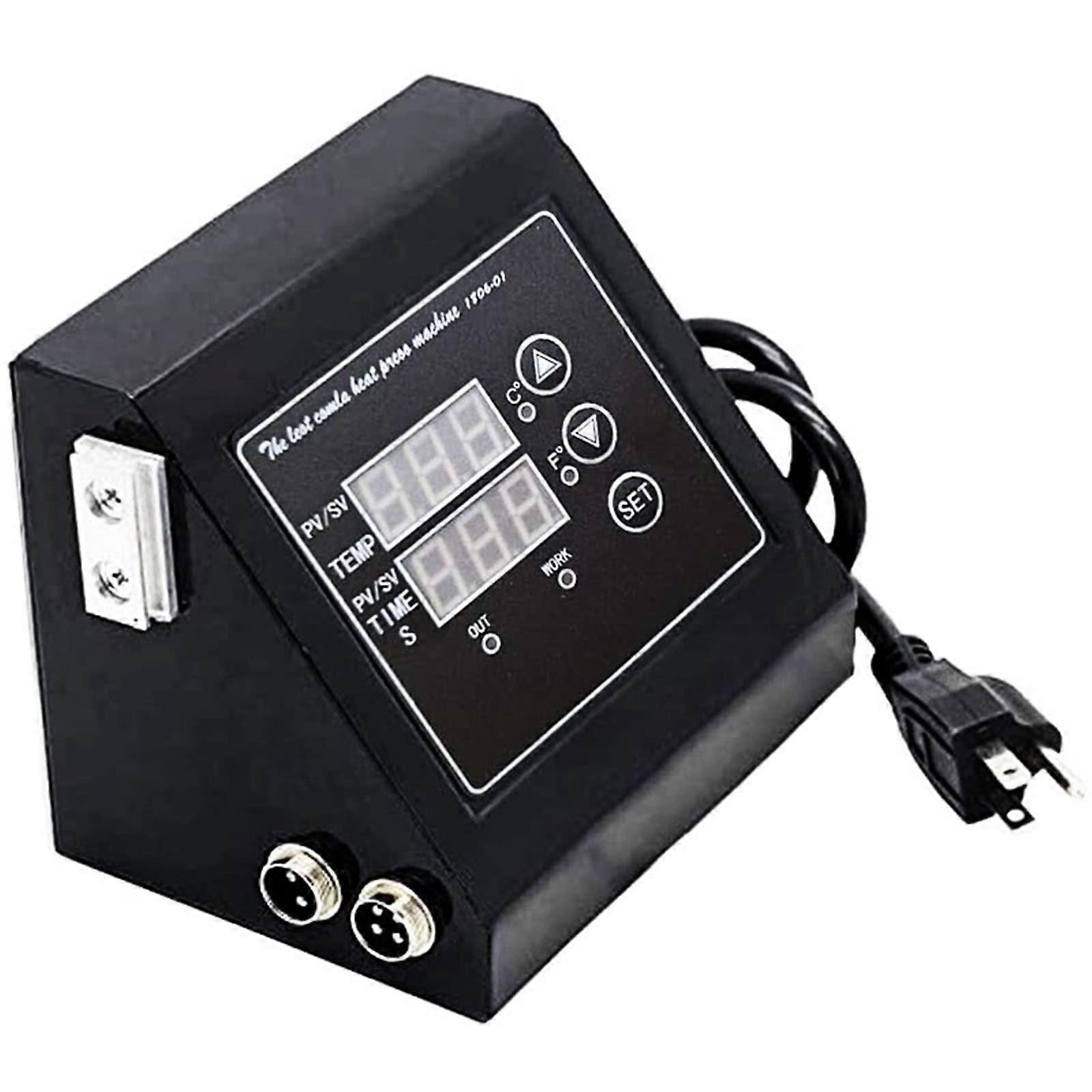 Heat Press Control Box 110V 1400W with Dual LED Display, KType Digital Controller for 15x15 Machine