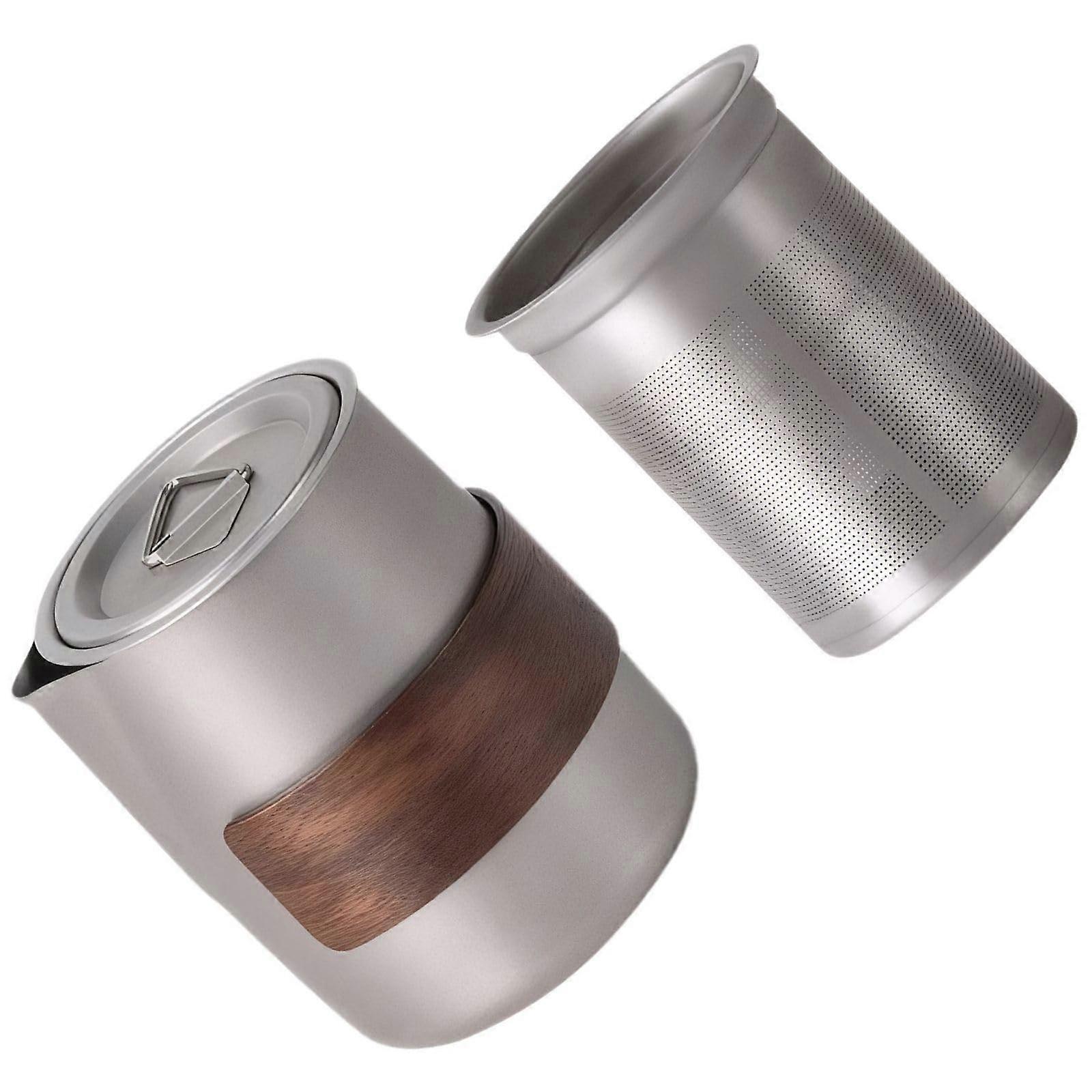 Portable Tea Set with Infuser and DoubleLayer Cups for Camping Hiking Outdoor Adventures