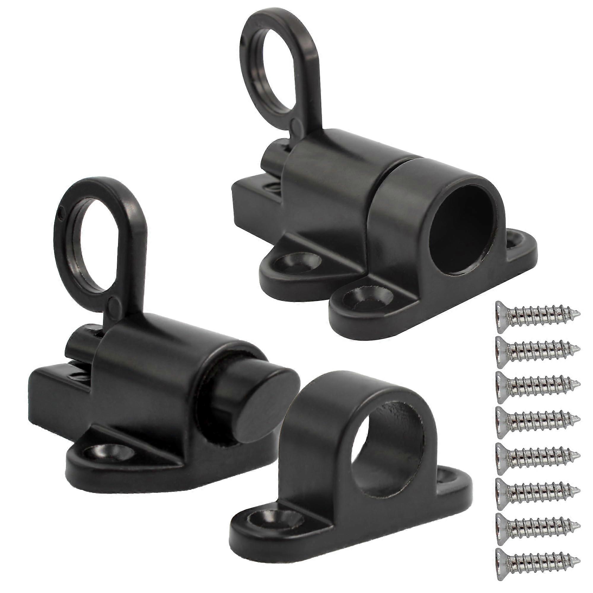 Self Closing Gate Latch Aluminum Alloy Automatic Spring Loaded Door Lock Black 2pcs