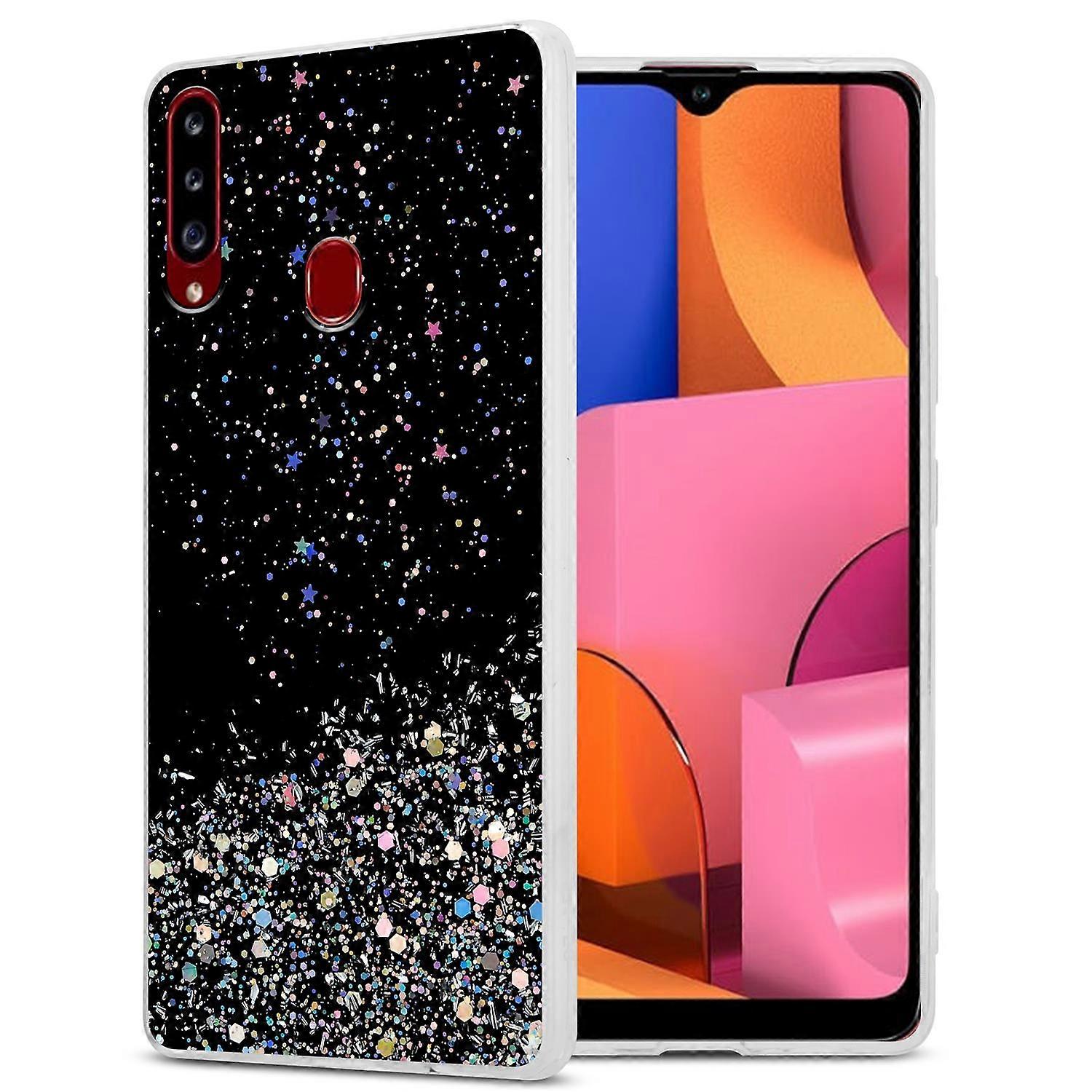 Samsung Galaxy A20s Protective Case TPU - Transparent with Glitter