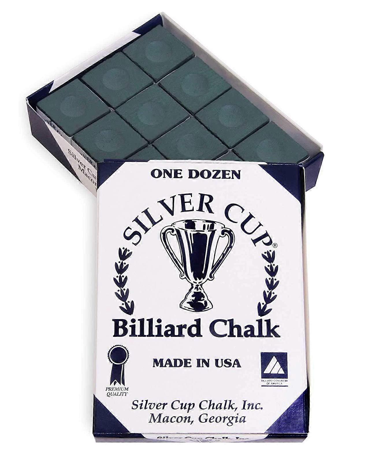 Billiard Chalk 12 Pack Spruce Color for Consistent Cue Performance and Cue Tip Coverage