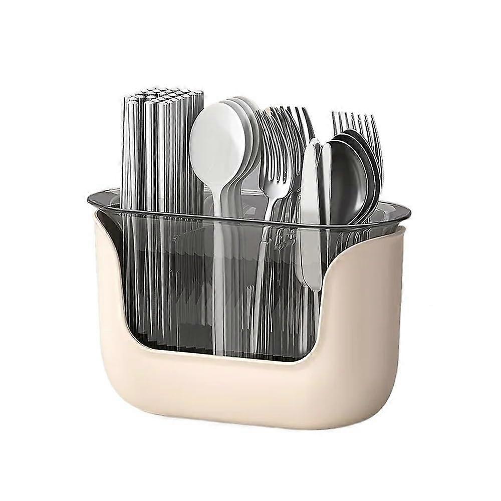Knife Holder with Divided Compartments, Space Saving Cutlery Organizer for Kitchen Storage, Pink