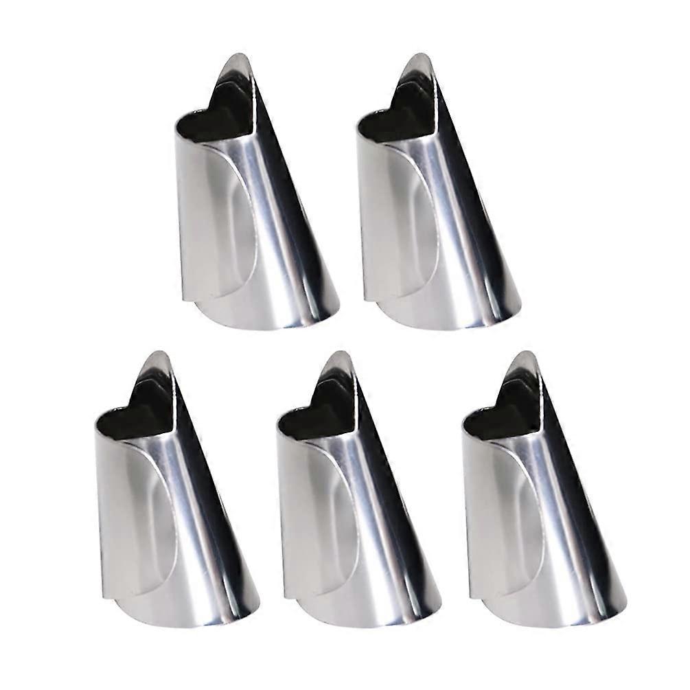 5Pcs Adjustable Stainless Steel Finger Protector for Cutting Safety in Kitchen BBQ and Camping