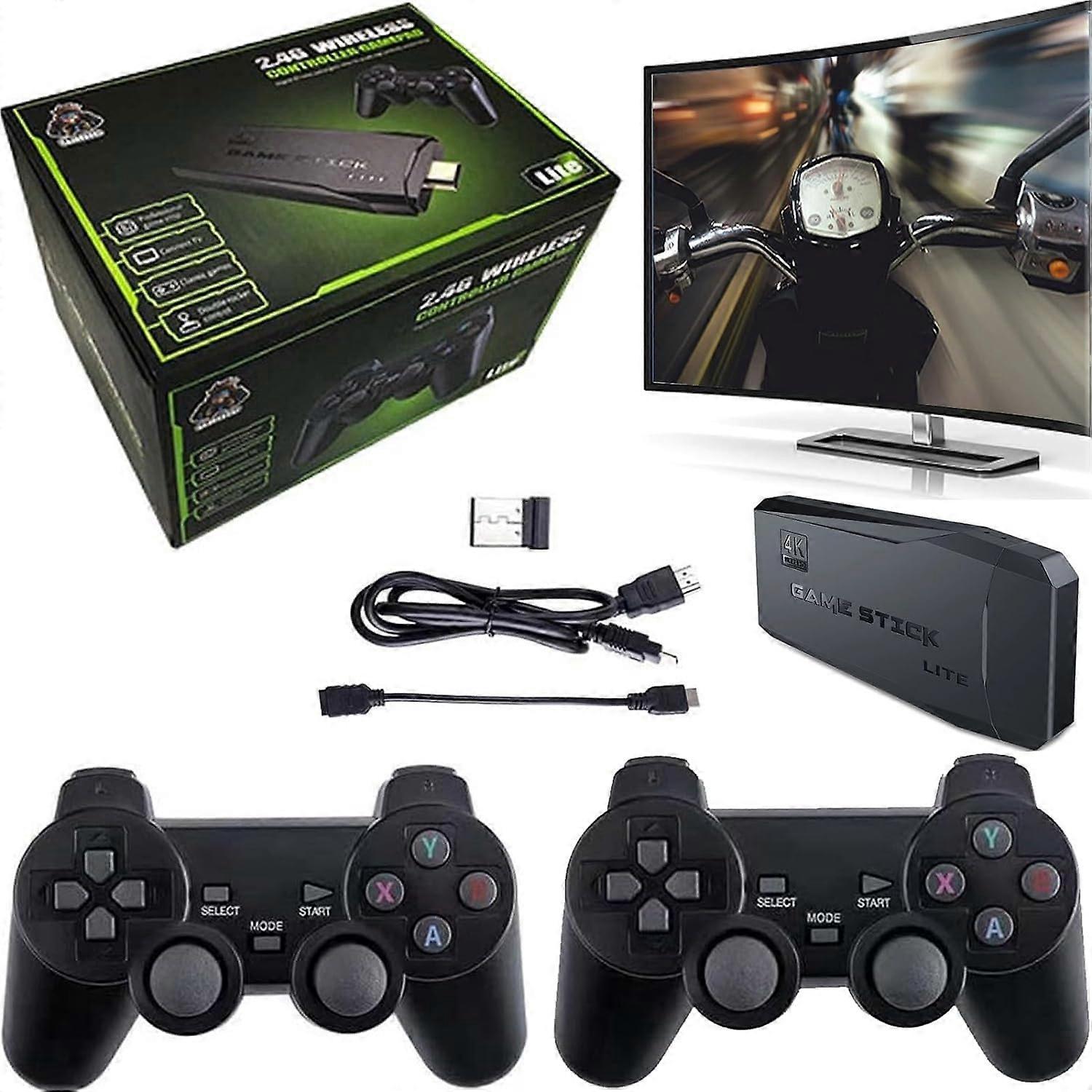 Retro Game Console with 10000+ Games, 4K HDMI Wireless Setup, 2.4G Controllers for TV