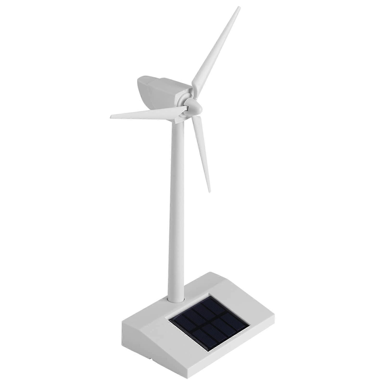 Solar Powered Windmill Toy for Kids Science Project, Educational Mini Model, Durable ABS White