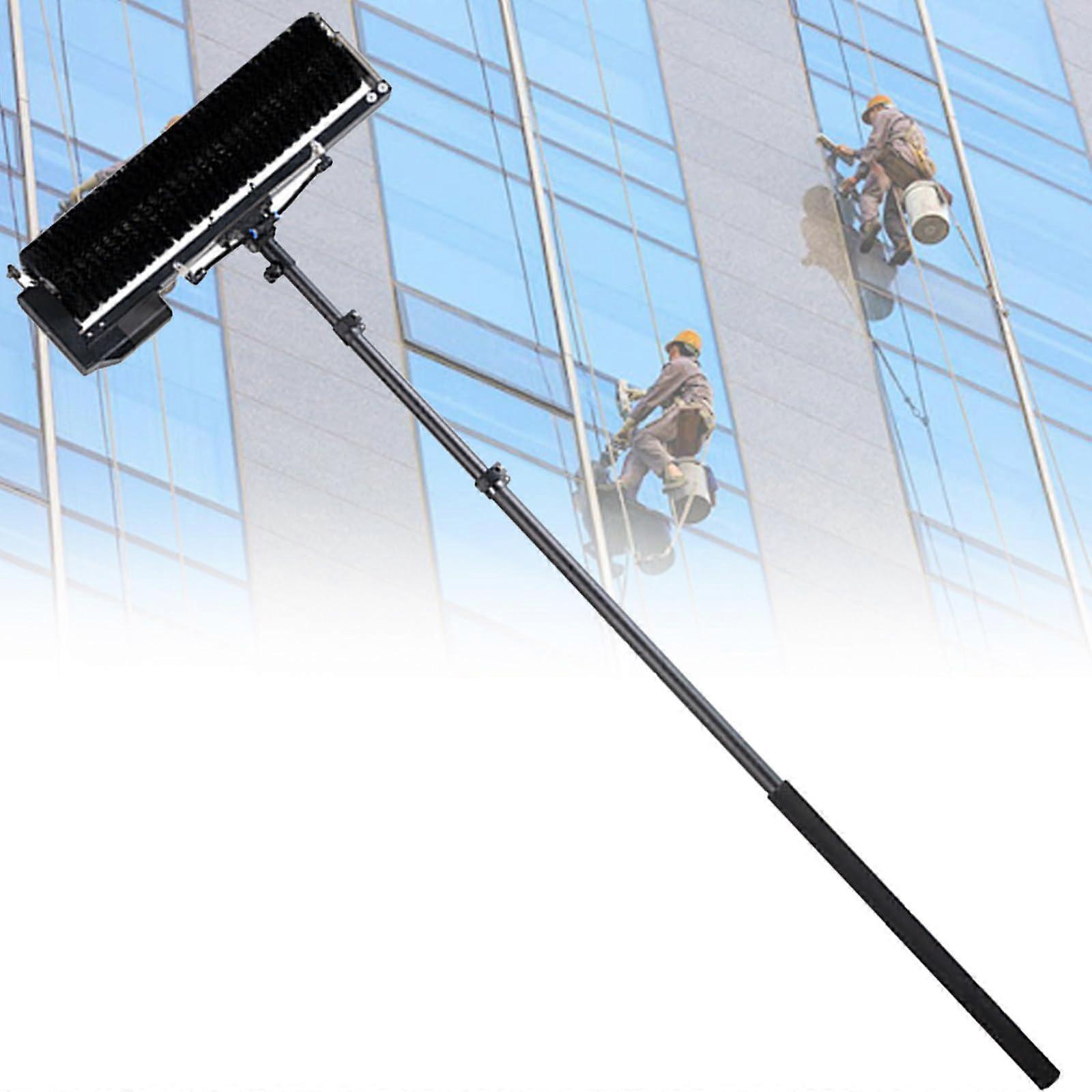 Solar Panel Cleaning Brush with Electric Window Roller, Telescopic 7.5M Pole and Water Spray