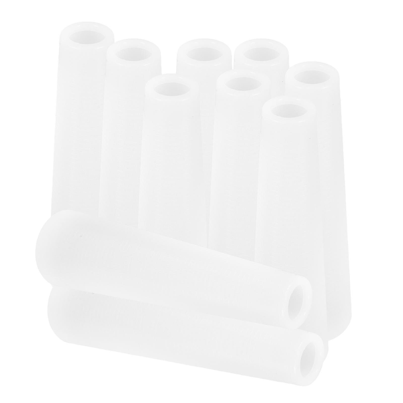 Plastic Yarn Winding Cones for Sewing Function 10Pcs Durable White PVC Tubes