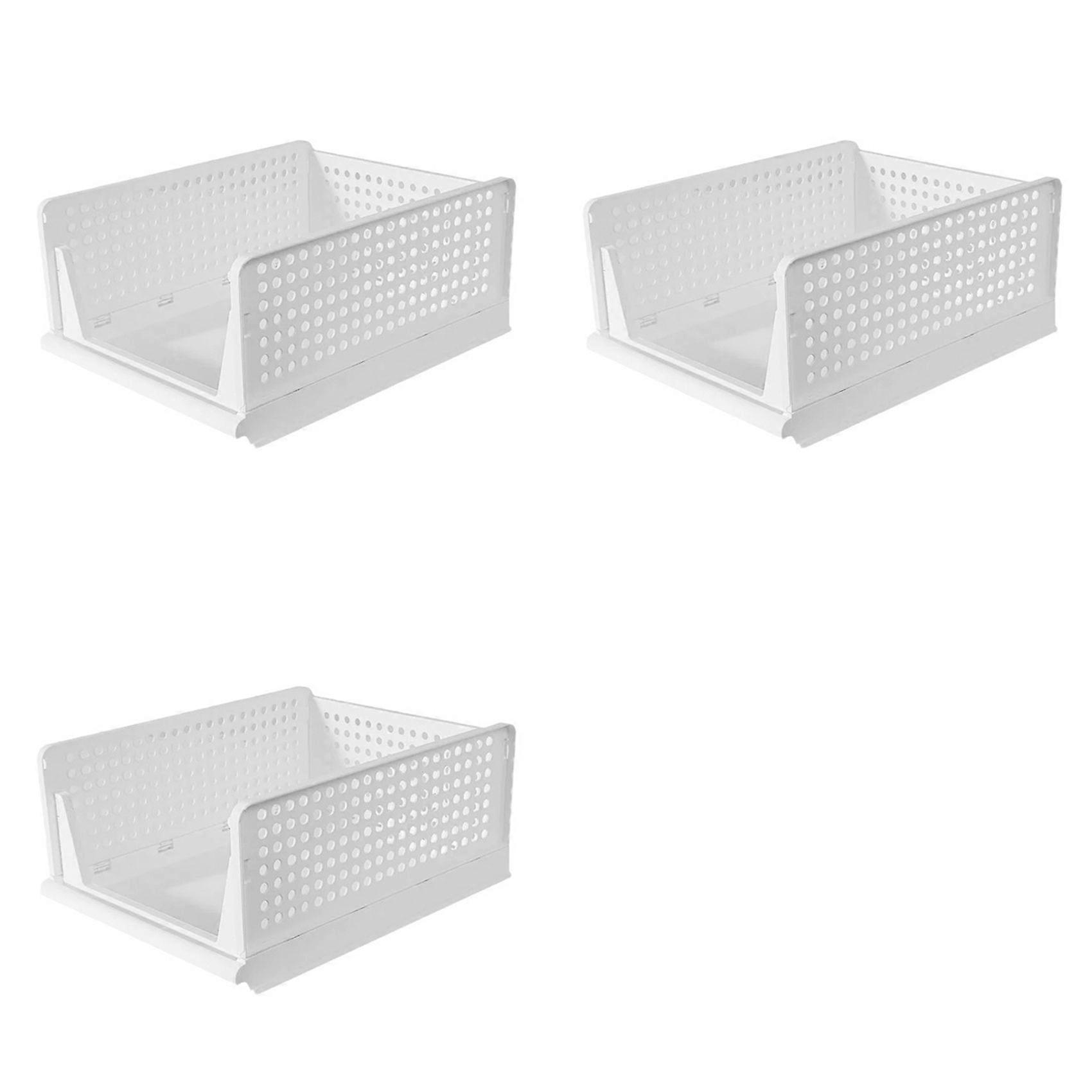 3X Stackable Wardrobe Storage Box Multi-Function Foldable Suitable for Wardrobe Storage Clothing Drawer Storage Box