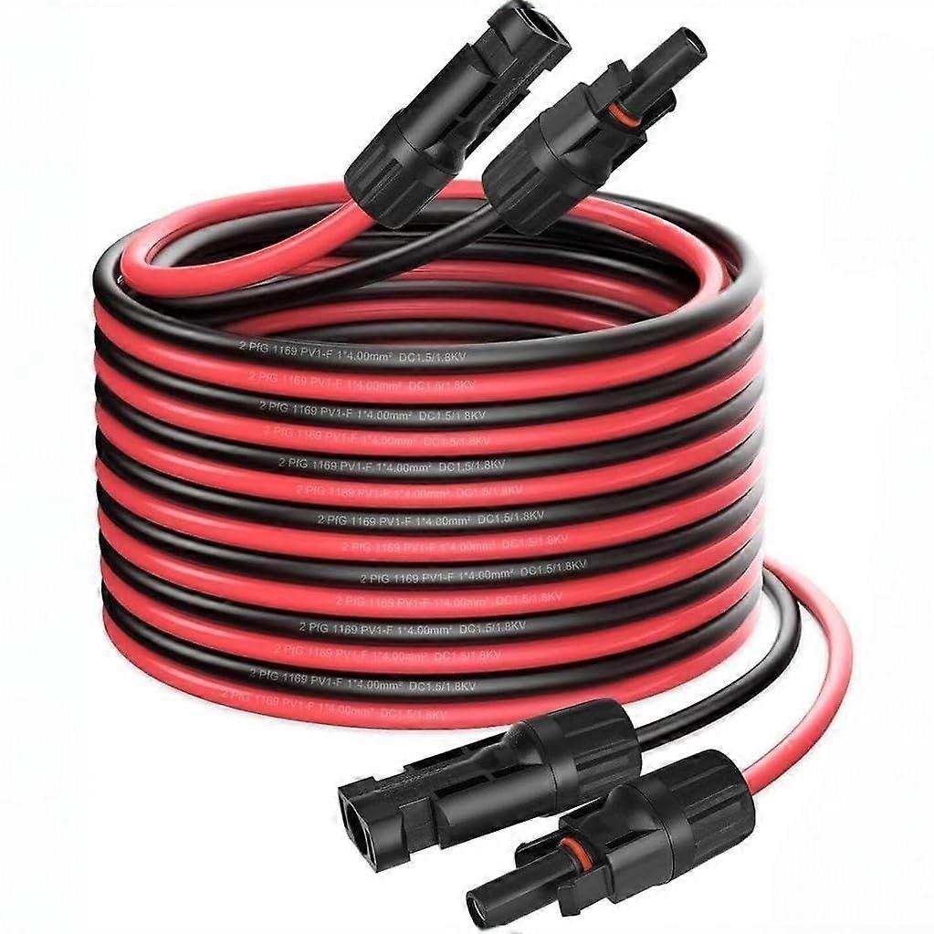 Solar Panel Cable Kit with MC4 Y Splitter, Waterproof 4mm² Copper Wiring, 2x5m Extension Set