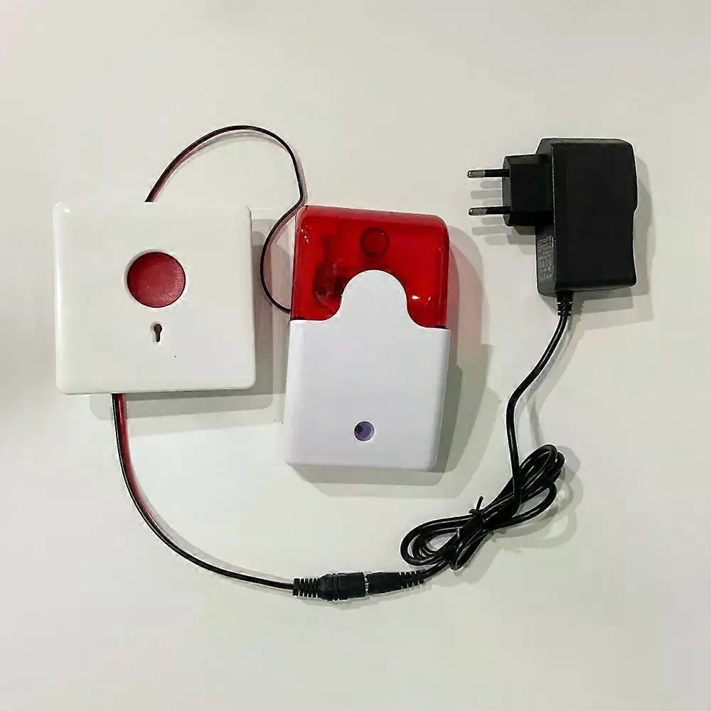 1Set Bedroom Panic Calling System Wire Emergency Button With 12Vdc Strobe Siren for Disable People SOS Switch