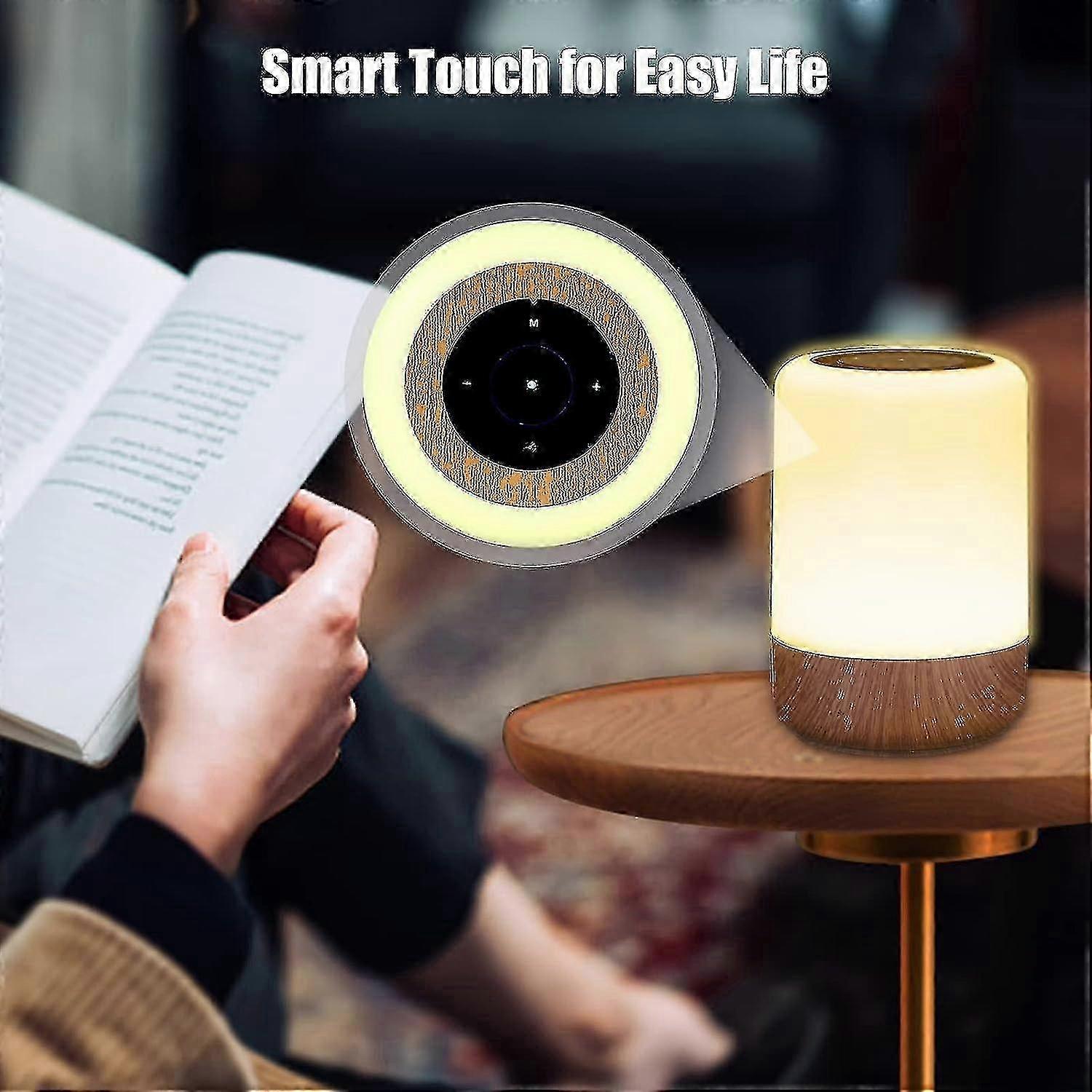 Wireless Touch Lamp for Bedside Use, Dimmable Night Light with RGB Color Changing and Timer Modes