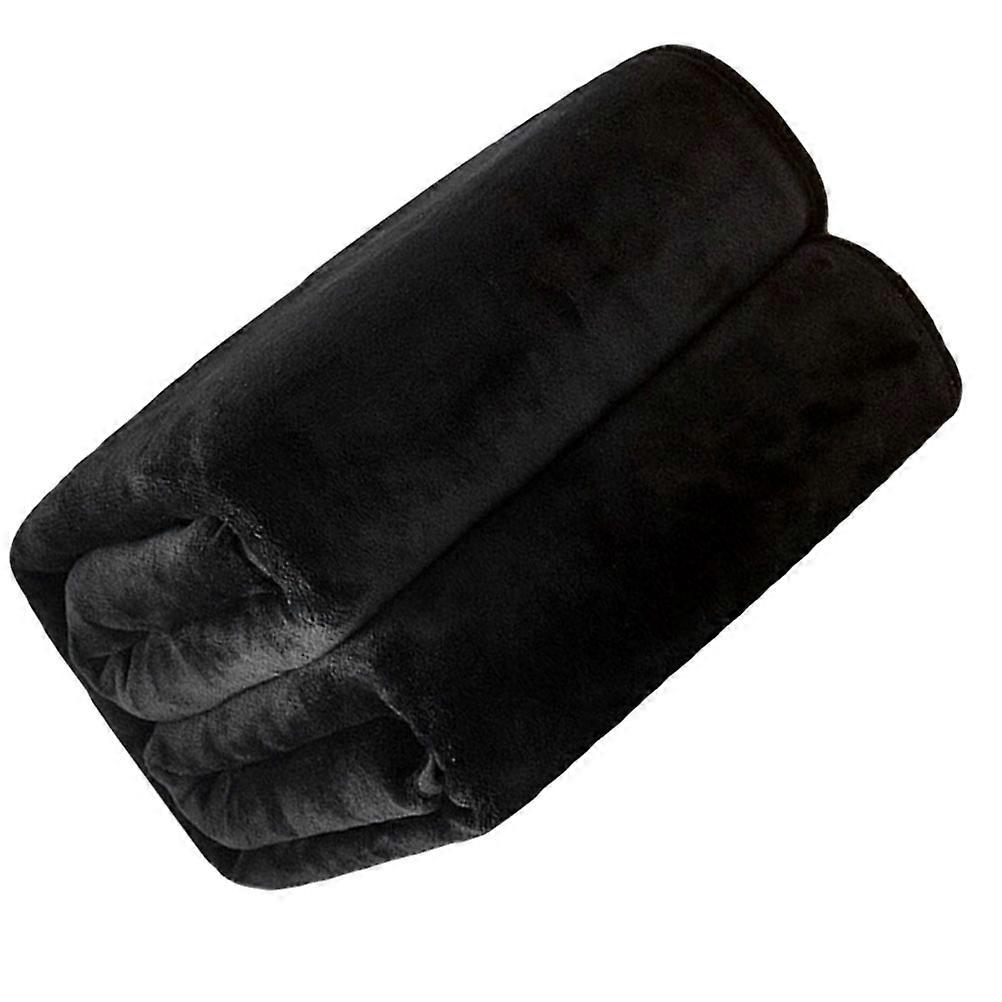 Light Blanket Fleece for Bed Traveling Camping 1Pcs Black Rectangular Warm