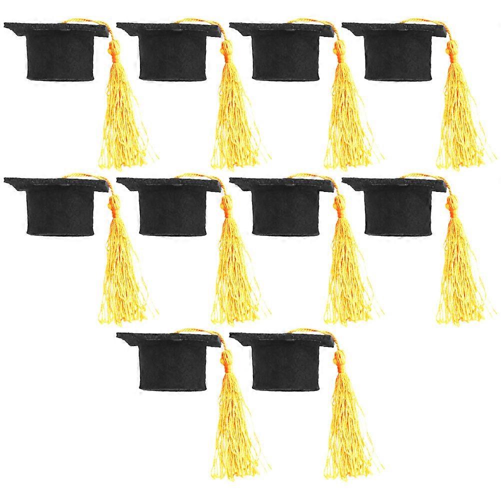 Mini Graduation Hat Bottle Caps Graduation Cap Decorator 10Pcs