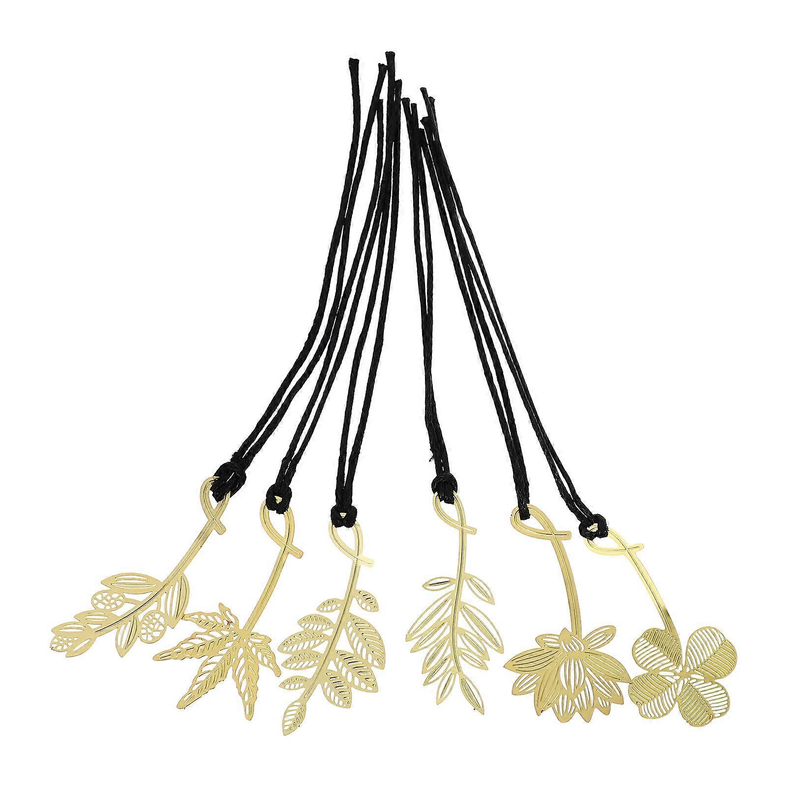 Plant Bookmarks Alloy Bookmarks for Study Use 24Pcs Golden Set