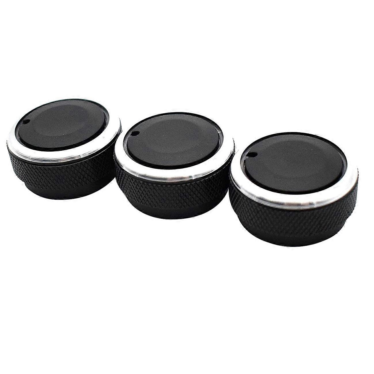 3Pcs AC Switch Knob Air Conditioning Heat Control Knobs Noir
