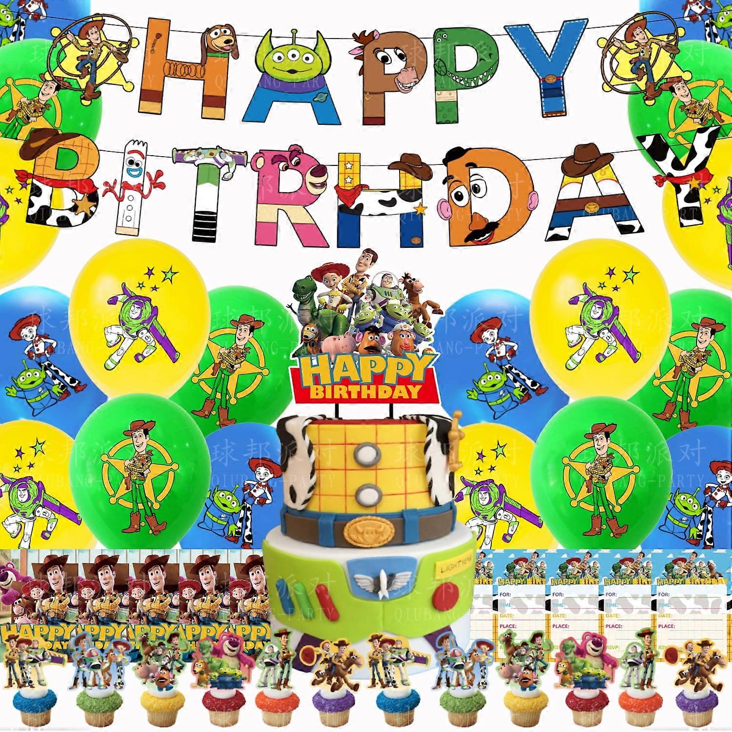 Toy Story Birthday Party Supplies – Buzz Lightyear Decorations, Woody Banner, Balloon Cake Topper & More