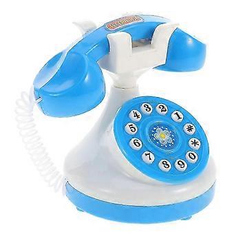 2025 Brinquedo de Telefone de Plástico Chatter Telefone Brinquedo Crianças Ensinando Telefone Fingir Jogar Telefone Telefone Rotativo Prop Favor da Festa de Aniversário para Crianças Azul