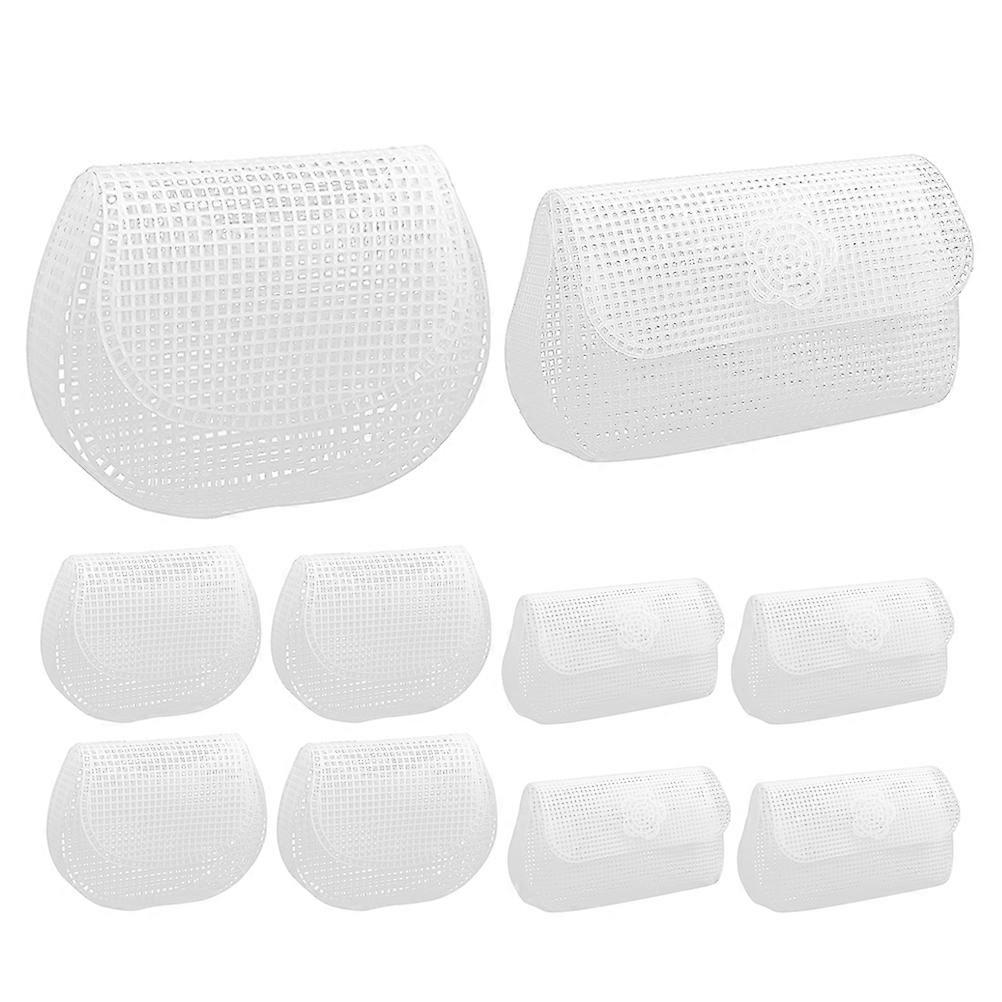 DIY Bag Mesh Sheets Plastic Mesh Canvas Sheets for Crafting 10Sets White