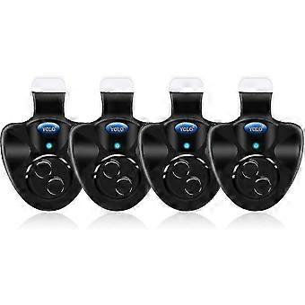SHYV-4 kpl mustaa elektronista LED-valoa kalastuspisaroiden äänihälytykseen (q)