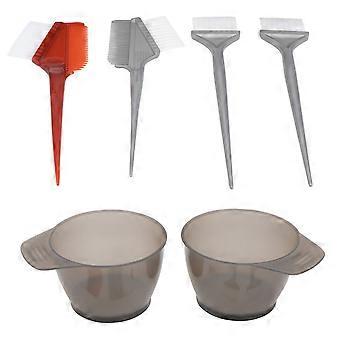 Juego de recipientes para teñir el cabello, ideal para peinar. Incluye 2 recipientes y 4 peines para teñir el cabello.