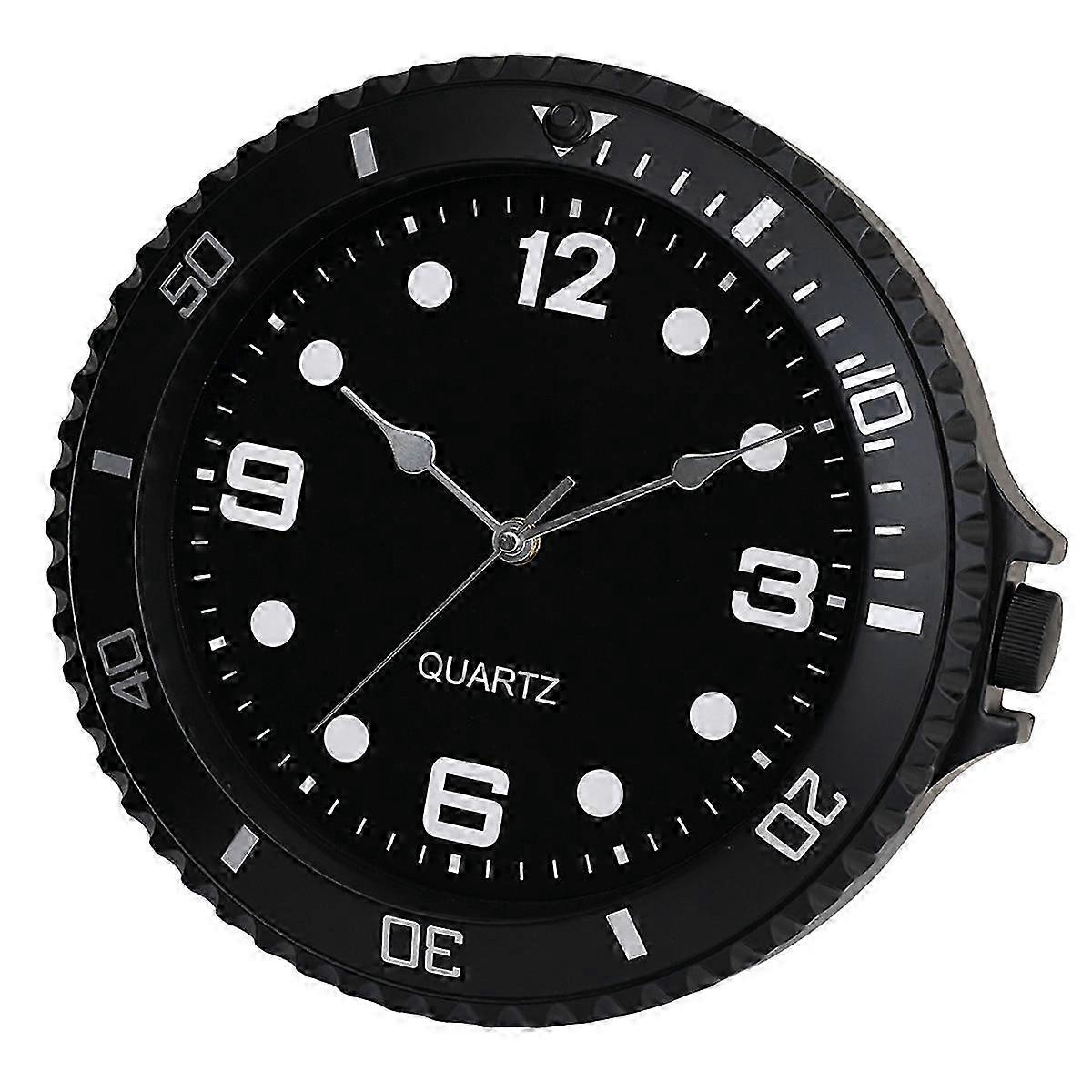 Wall clock modern design silent quartz needle wall clock Black