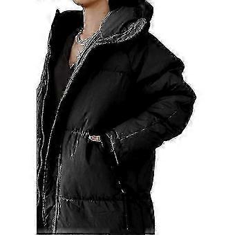 25-26 Women's Winter Warm Long Hooded Puffer Coat, Thermal Quilted Jacket Long Sleeve