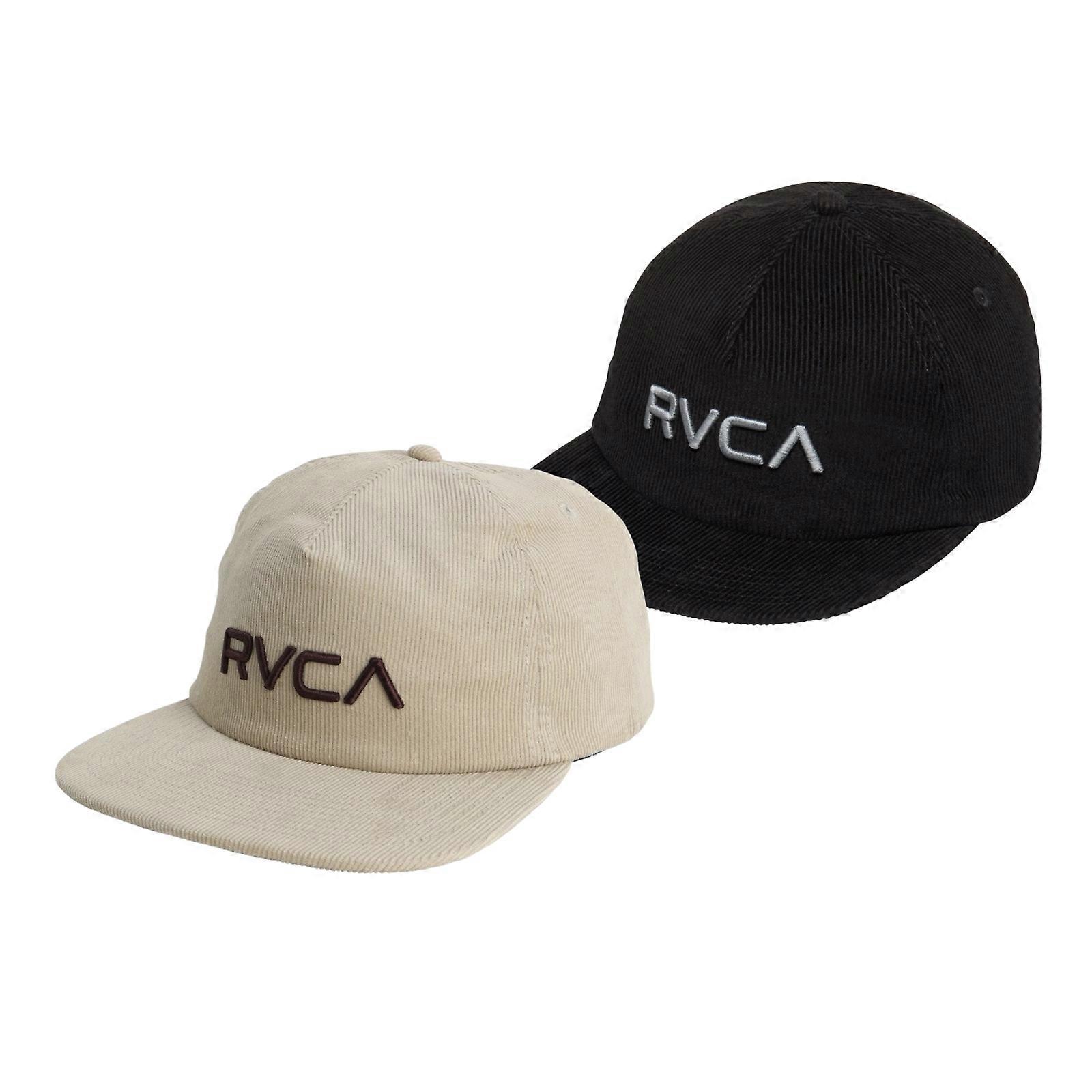 RVCA Mens Big Logo Cord Snapback Baseball Cap