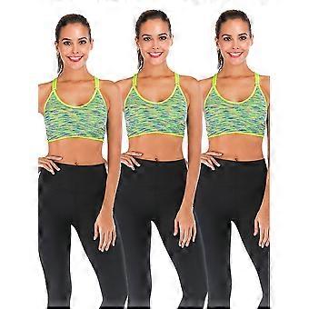 Lot de 3 soutiens-gorge de sport dos nageur pour femme, maintien moyen, coussinets amovibles, pour la salle de sport, le yoga et le fitness