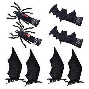 Halloween Hair Clips Small Headwear for Costume Parties 4Pairs