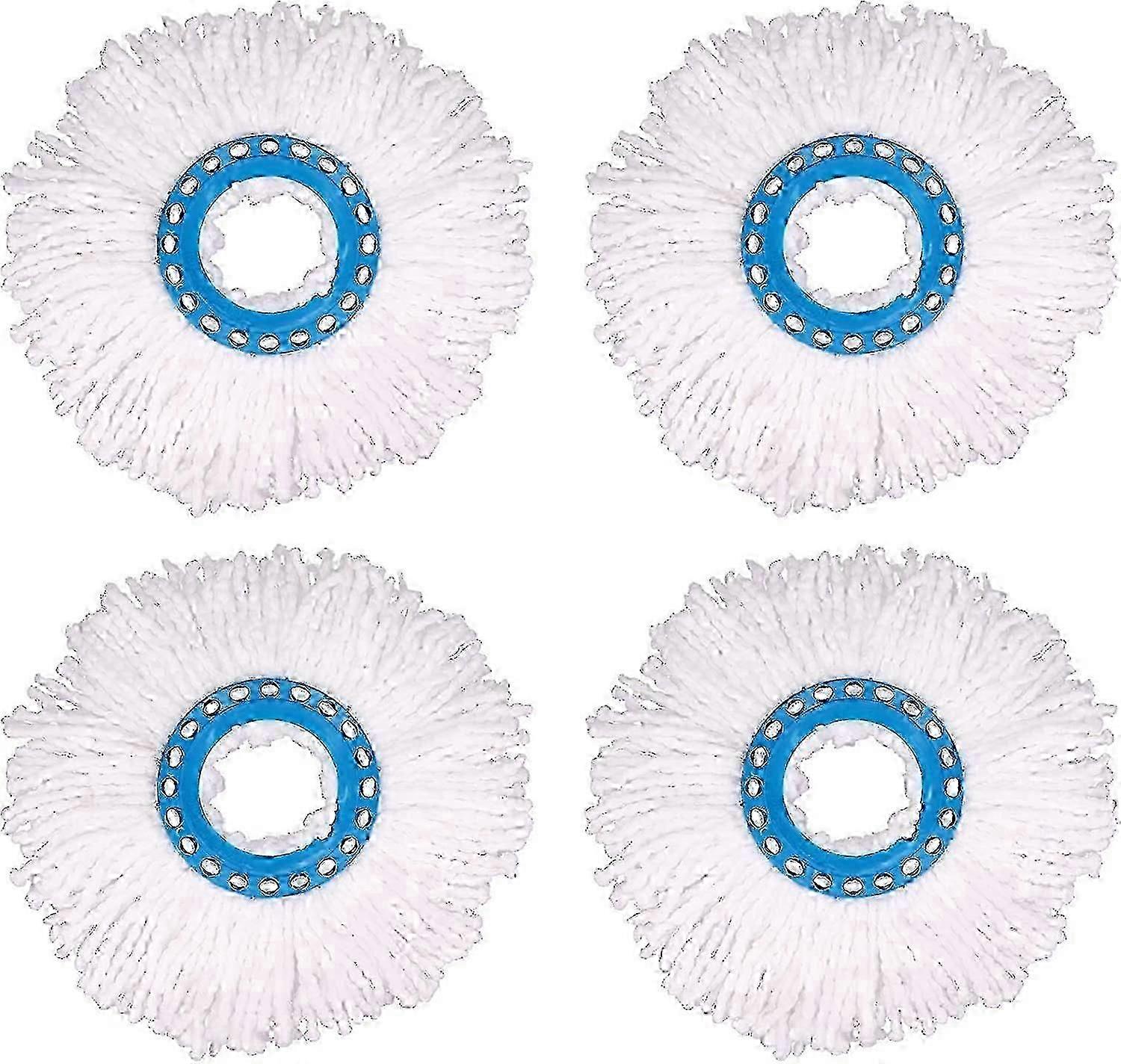 4 round microfiber replacement mop heads, 360 rotating (16 cm diameter)