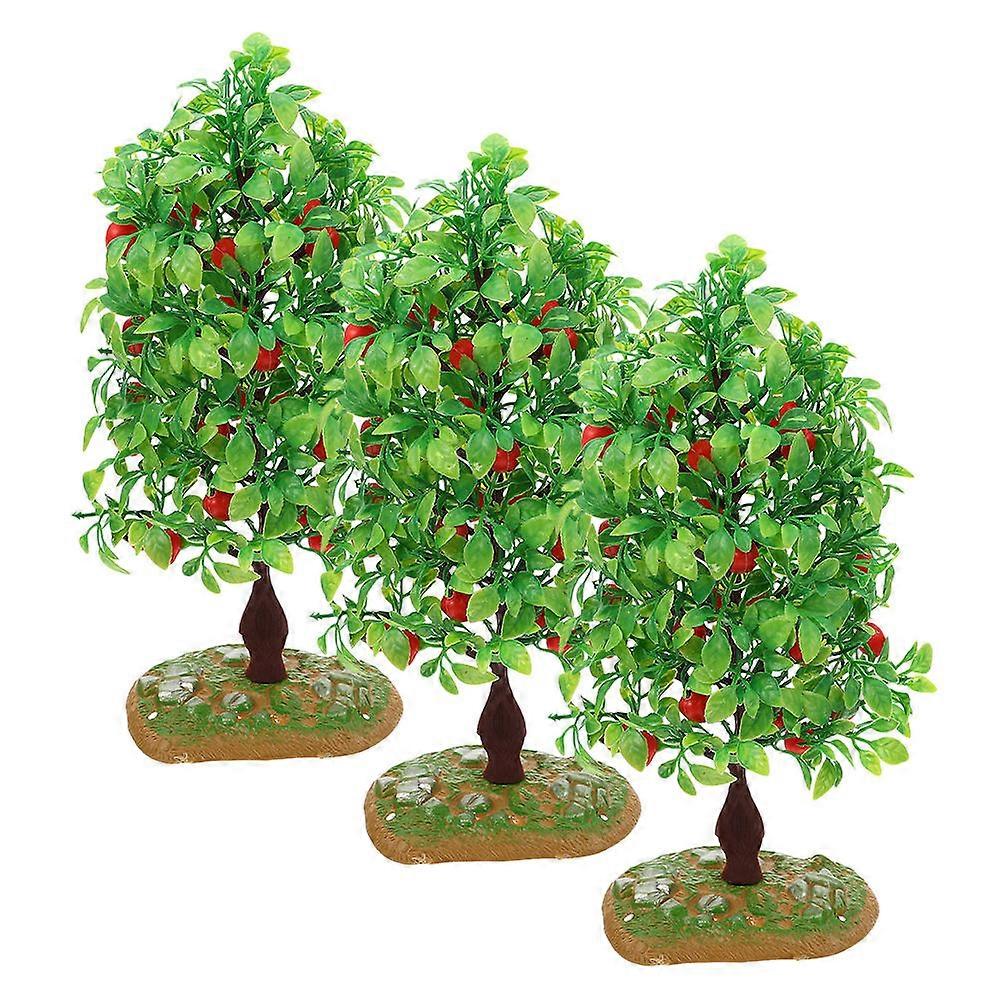 Artificial Fruit Tree Models Mini Trees for Sand Table Decoration 3Pcs