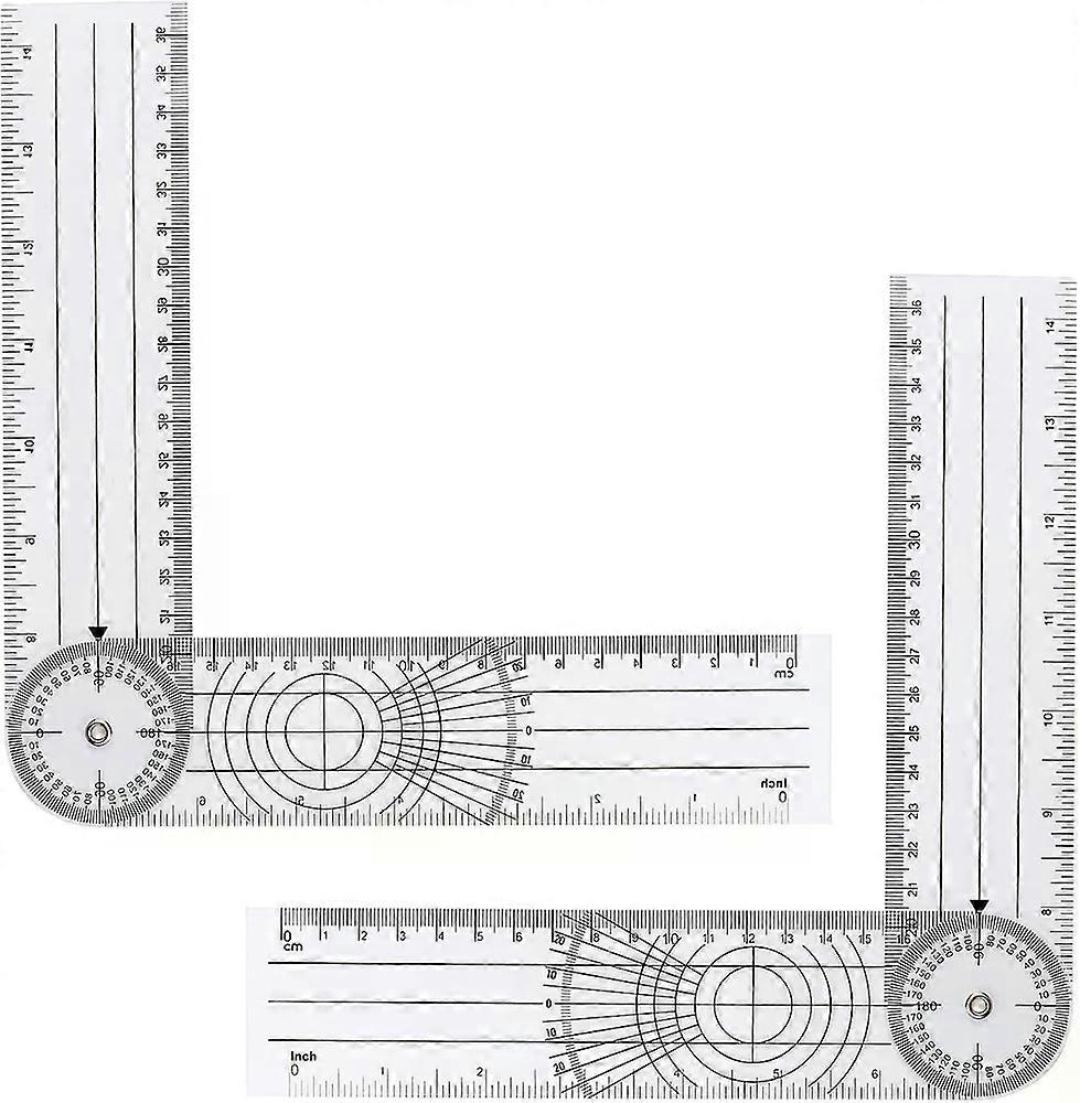 2Pcs Clear Plastic Goniometer Quick Angle Protractor Finder Style 1