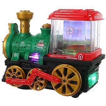 Kids Train Toy Electric Train Toy with Smoke Rotating Lamp Moving Steaming Train Toy