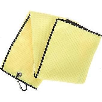 Portable Yellow Golf Towel 40x60cm Microfiber Sports Towel for Outdoor Golf Cleaning and Yoga Use