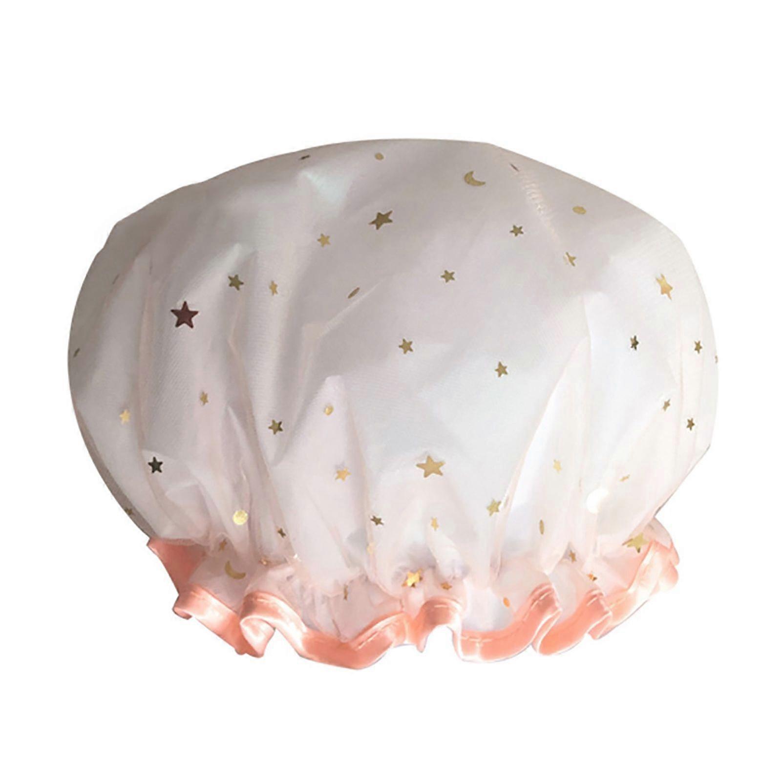 Bath Hat Star Pattern Double Layer PVC Kids Shower Shampoo Cap for Bathroom