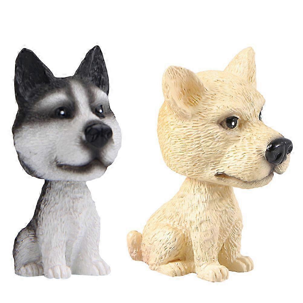 Assorted Color Bobblehead Dog Model compatible with Car Interior Decoration 2Pcs Set
