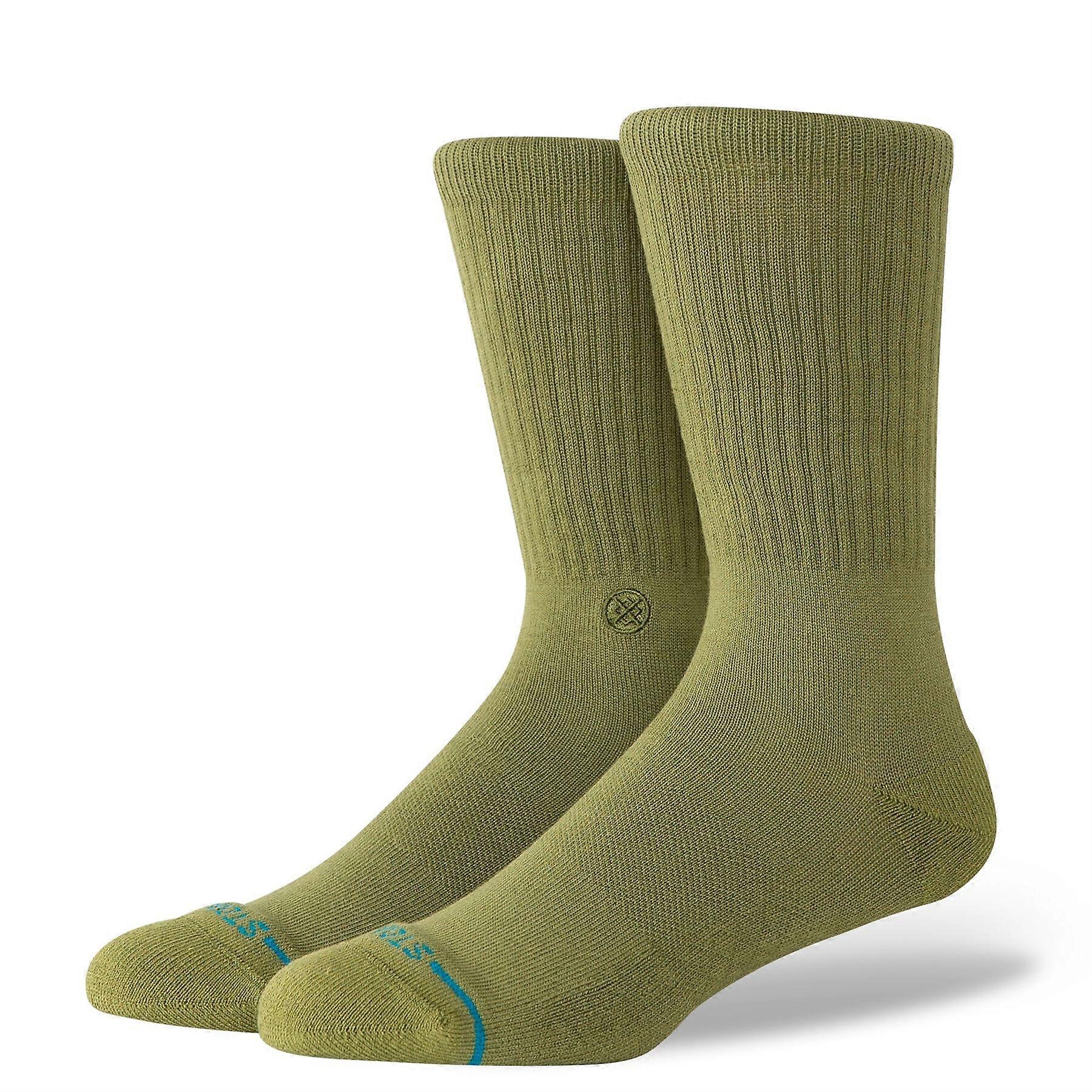 Stance Icon Crew Mens Olive Socks