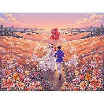 Jigsaw Puzzles Stress Relief PuzzlesPuzzles-Flower Field Wedding CYQL-393