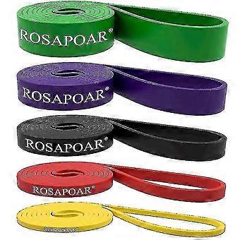 Set Of 5 Pull Up Resistance Bands Assist Exercise Workout Band Set For Fitness Strength Weightlifting And Powerlifting- Stretch Mobility Assistance Ba