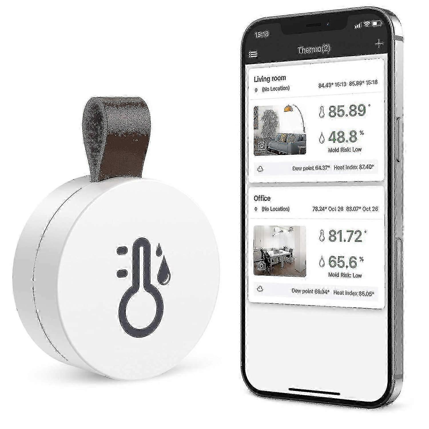 Funk-Thermometer Hygrometer Bluetooth 5.0 mit Datenexport und Alarmen